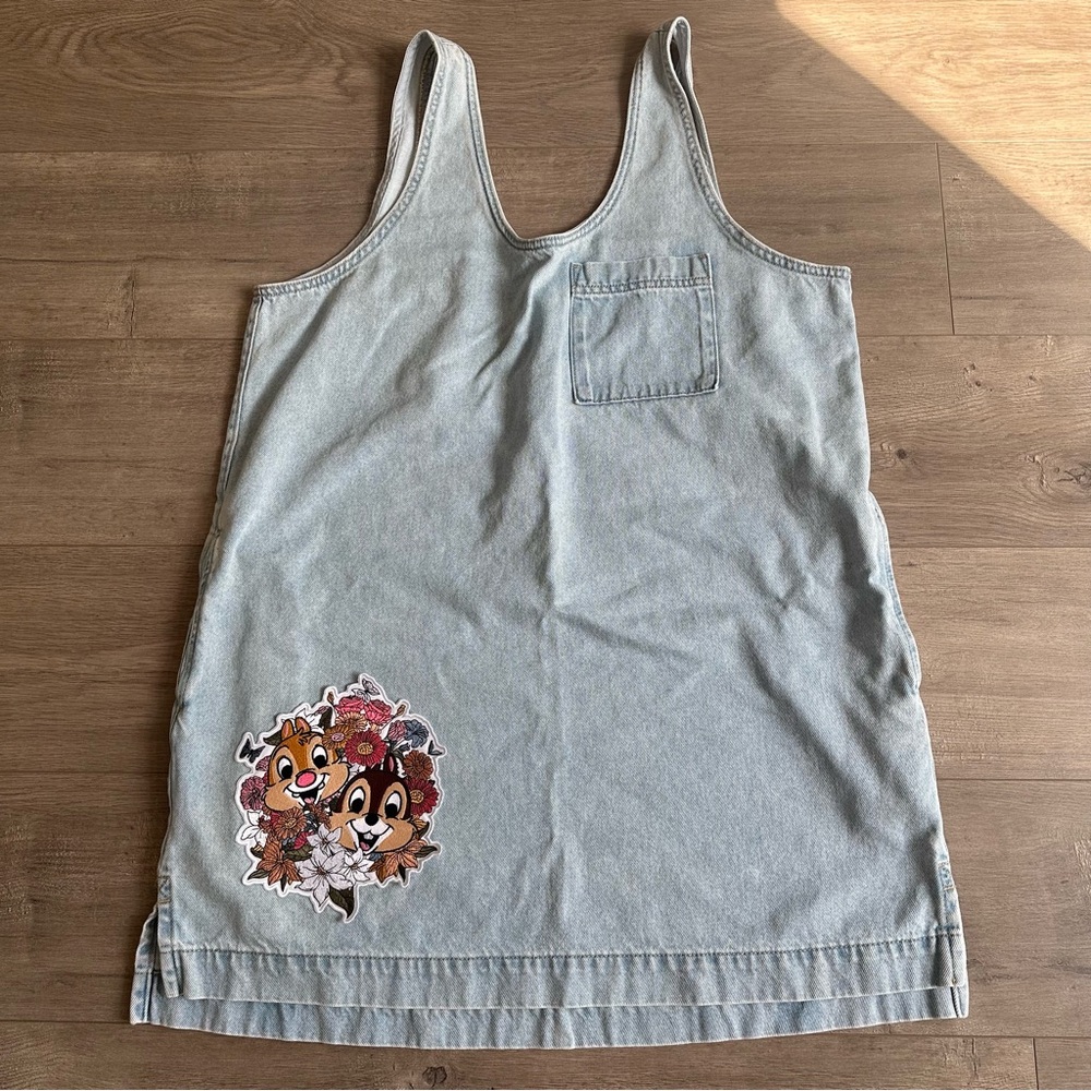Denim Dress with Chip & Dale patch - size large
